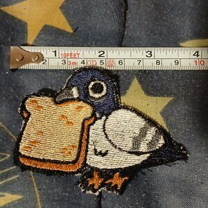 Pigeon With Bread Iron On Patch